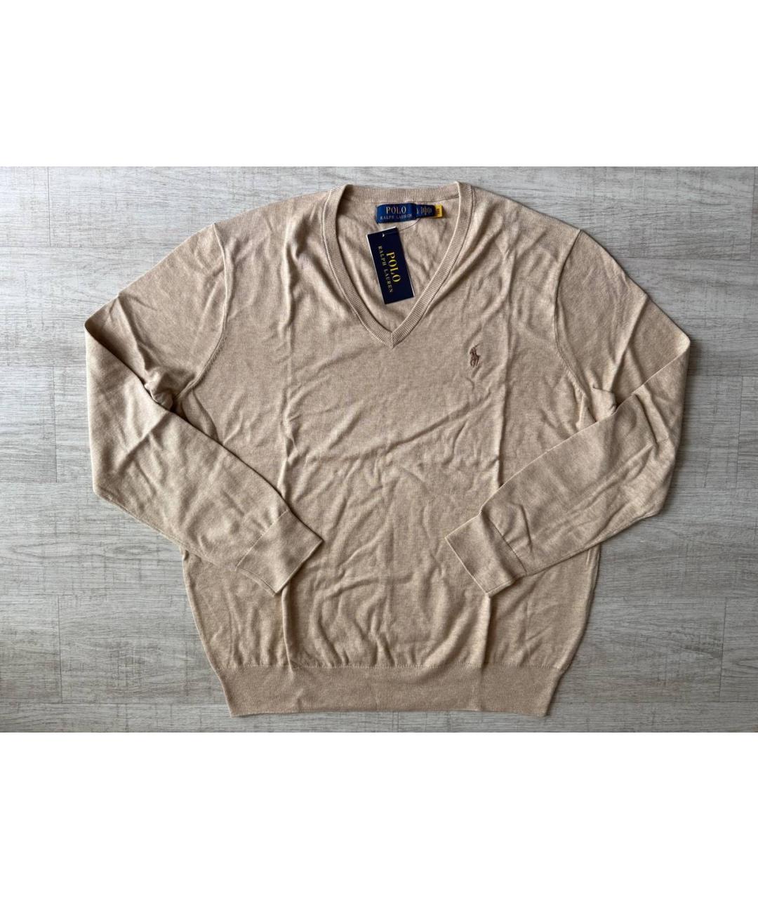 POLO RALPH LAUREN Горчичный хлопковый джемпер / свитер, фото 6