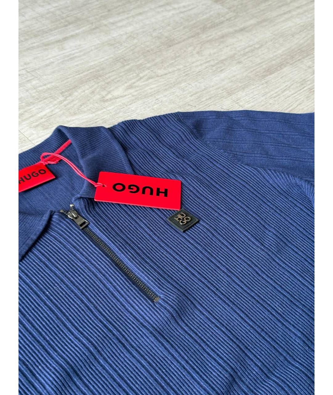 HUGO BOSS Темно-синий хлопковый джемпер / свитер, фото 2