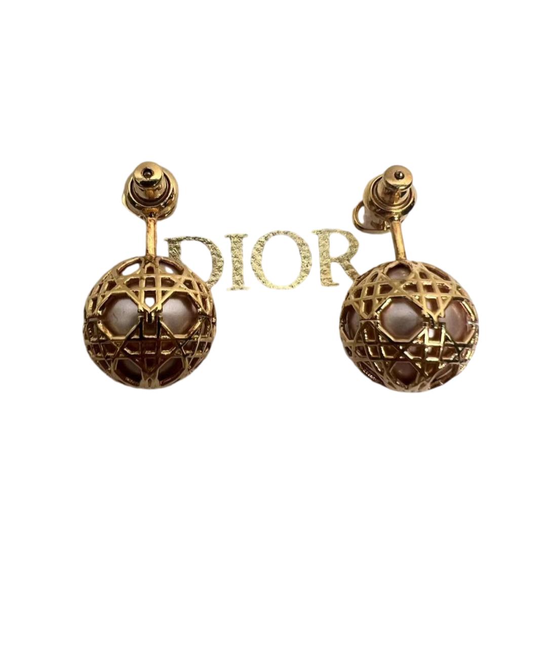 CHRISTIAN DIOR Золотые металлические серьги, фото 2