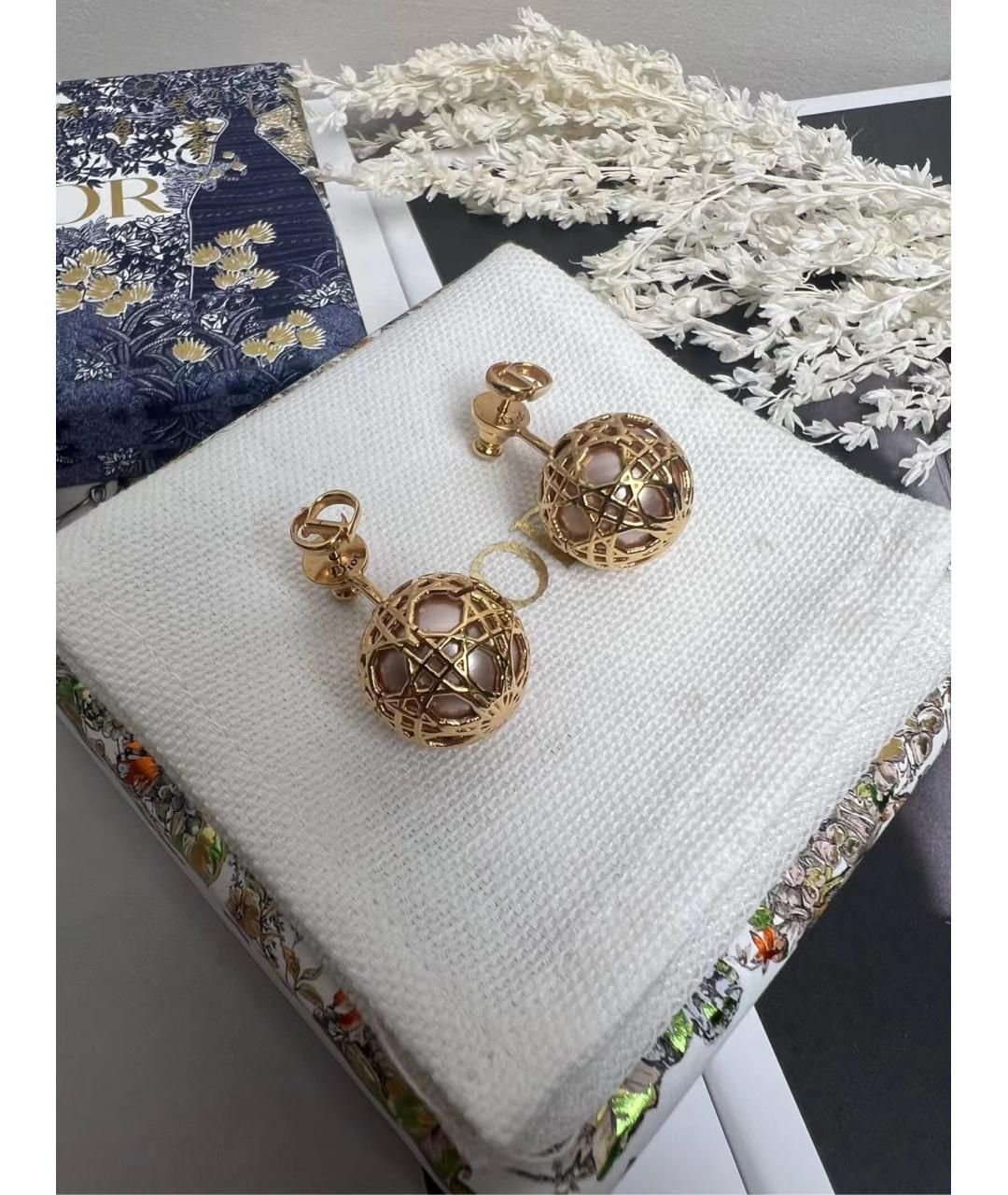 CHRISTIAN DIOR Золотые металлические серьги, фото 4