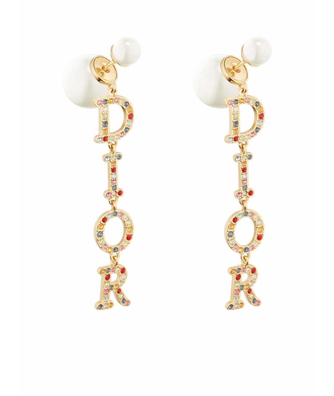 CHRISTIAN DIOR Золотые металлические серьги, фото 1