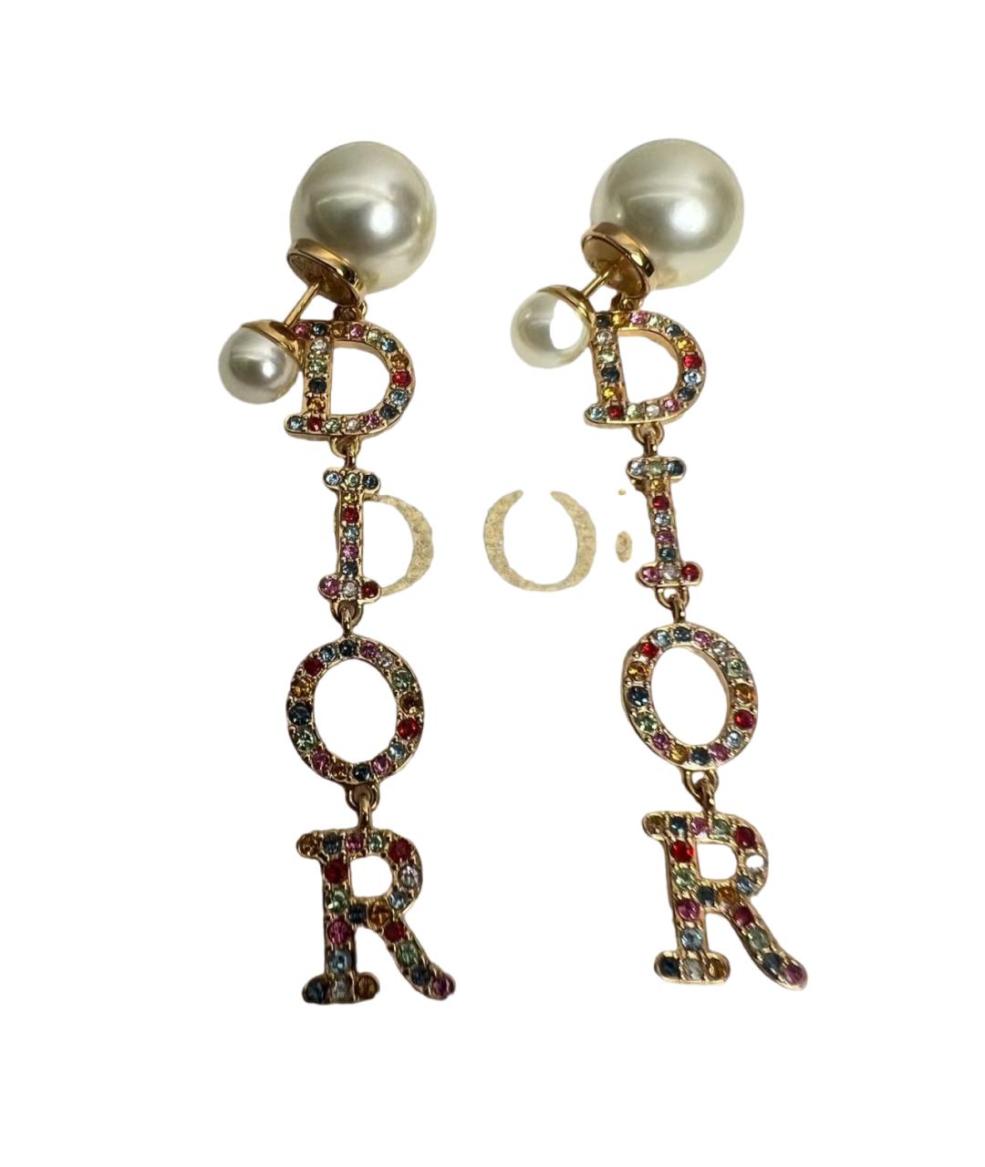 CHRISTIAN DIOR Золотые металлические серьги, фото 2