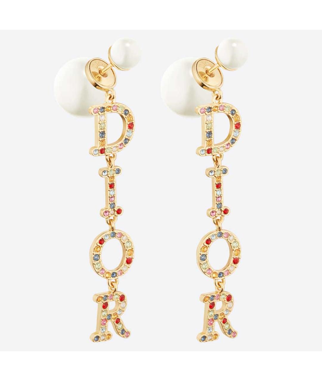 CHRISTIAN DIOR Золотые металлические серьги, фото 7