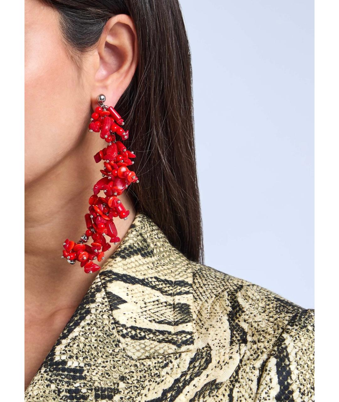 DRIES VAN NOTEN Красные серьги, фото 2