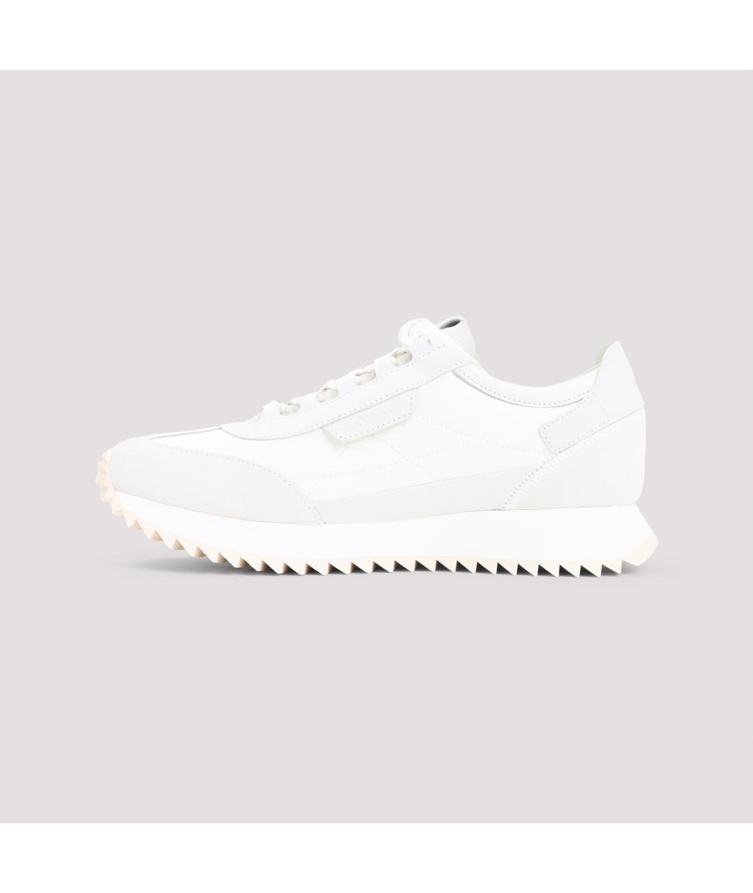 MONCLER Белые кожаные низкие кроссовки / кеды, фото 4