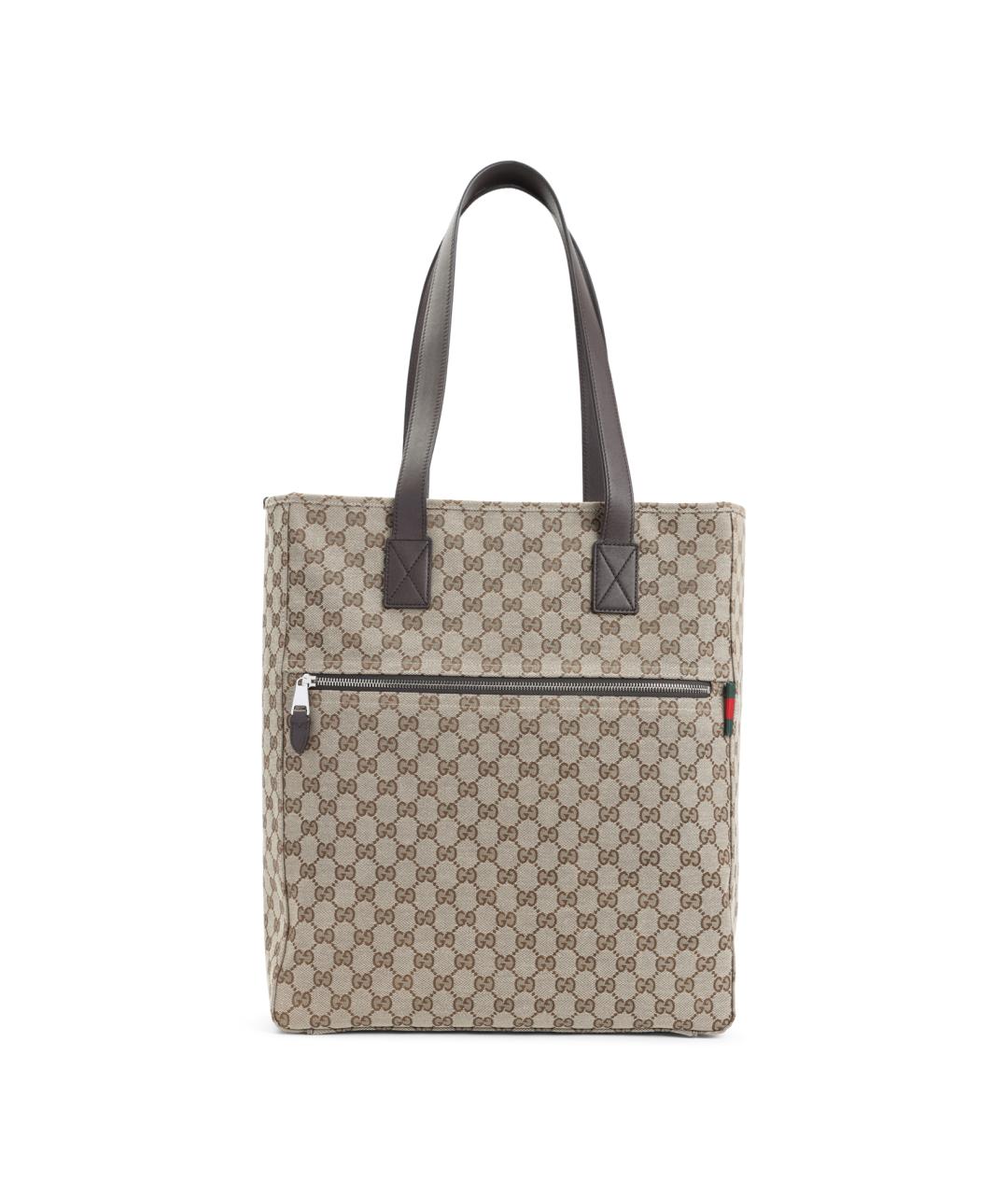GUCCI Бежевая тканевая сумка тоут, фото 1