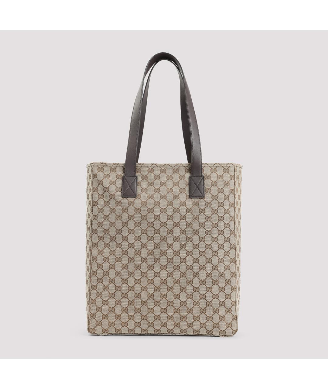 GUCCI Бежевая тканевая сумка тоут, фото 4