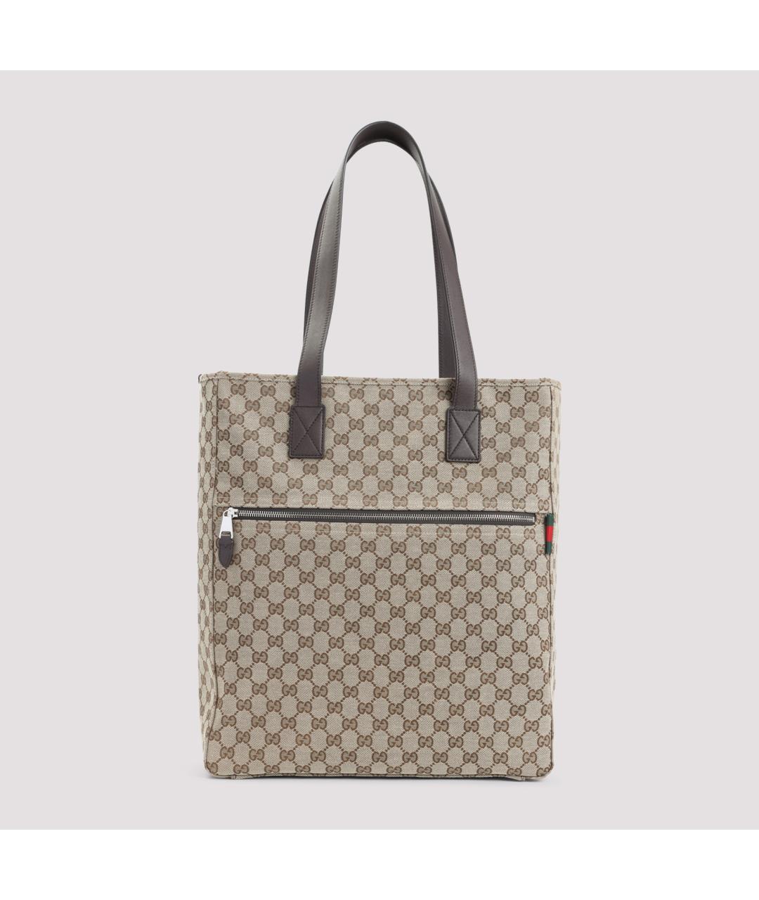 GUCCI Бежевая тканевая сумка тоут, фото 3