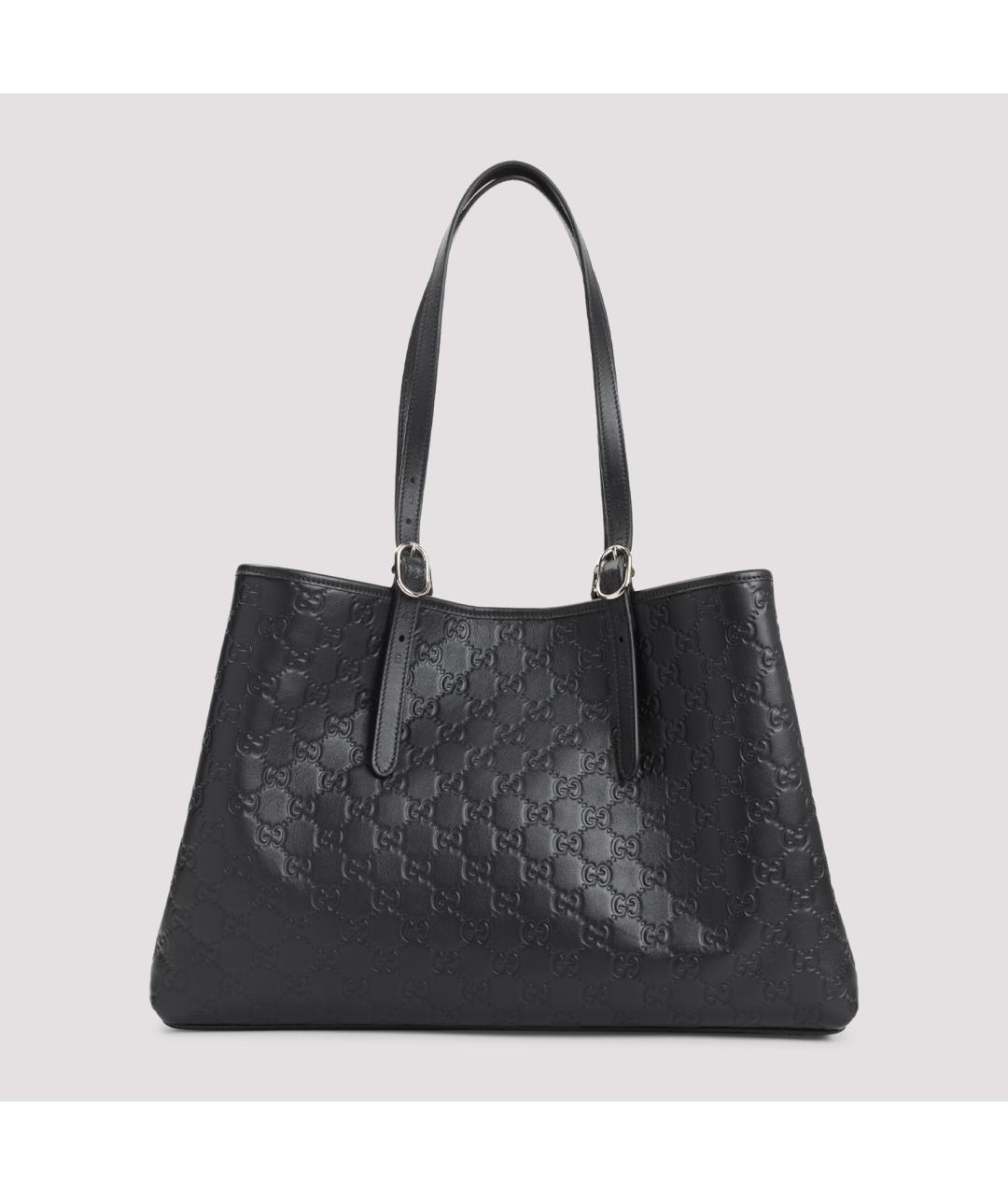 GUCCI Черная кожаная сумка тоут, фото 4