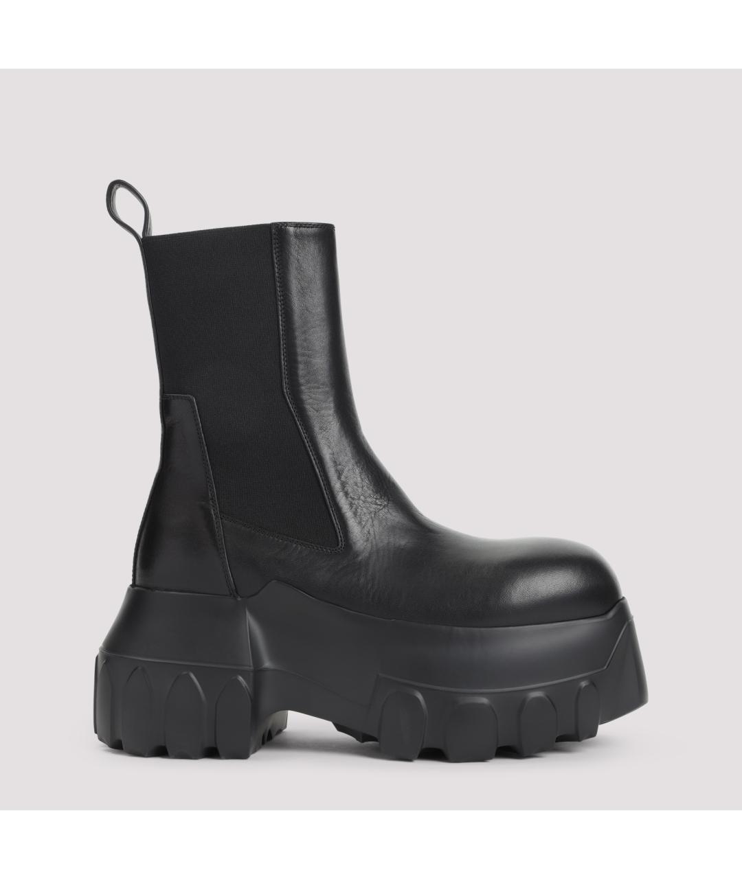 RICK OWENS Черные кожаные высокие ботинки, фото 2