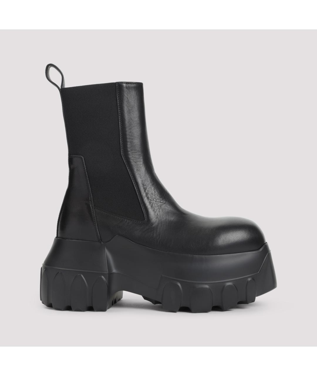 RICK OWENS Черные кожаные высокие ботинки, фото 3