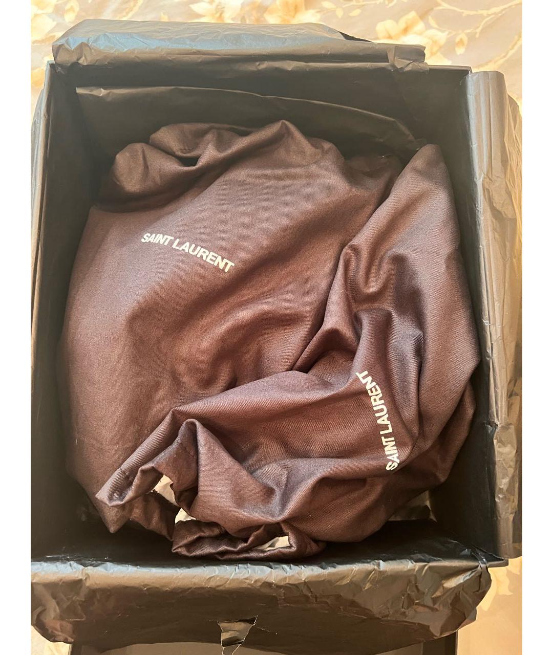 SAINT LAURENT Черные кожаные босоножки, фото 5