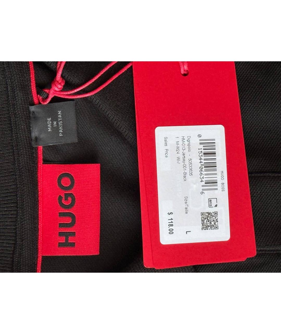 HUGO BOSS Черная хлопковая футболка, фото 3