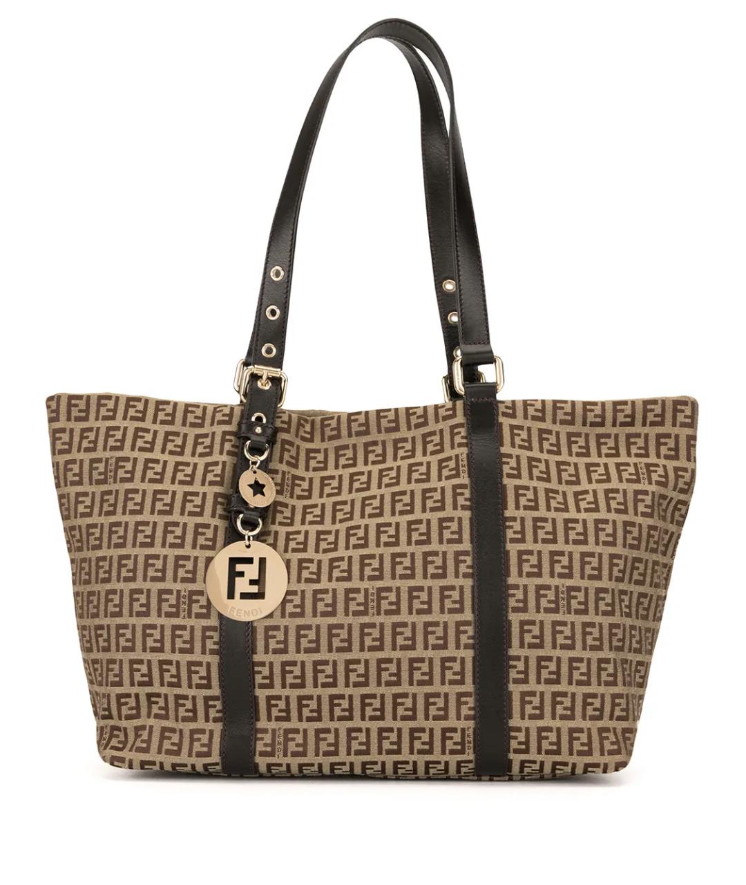 FENDI Коричневая сумка тоут, фото 1