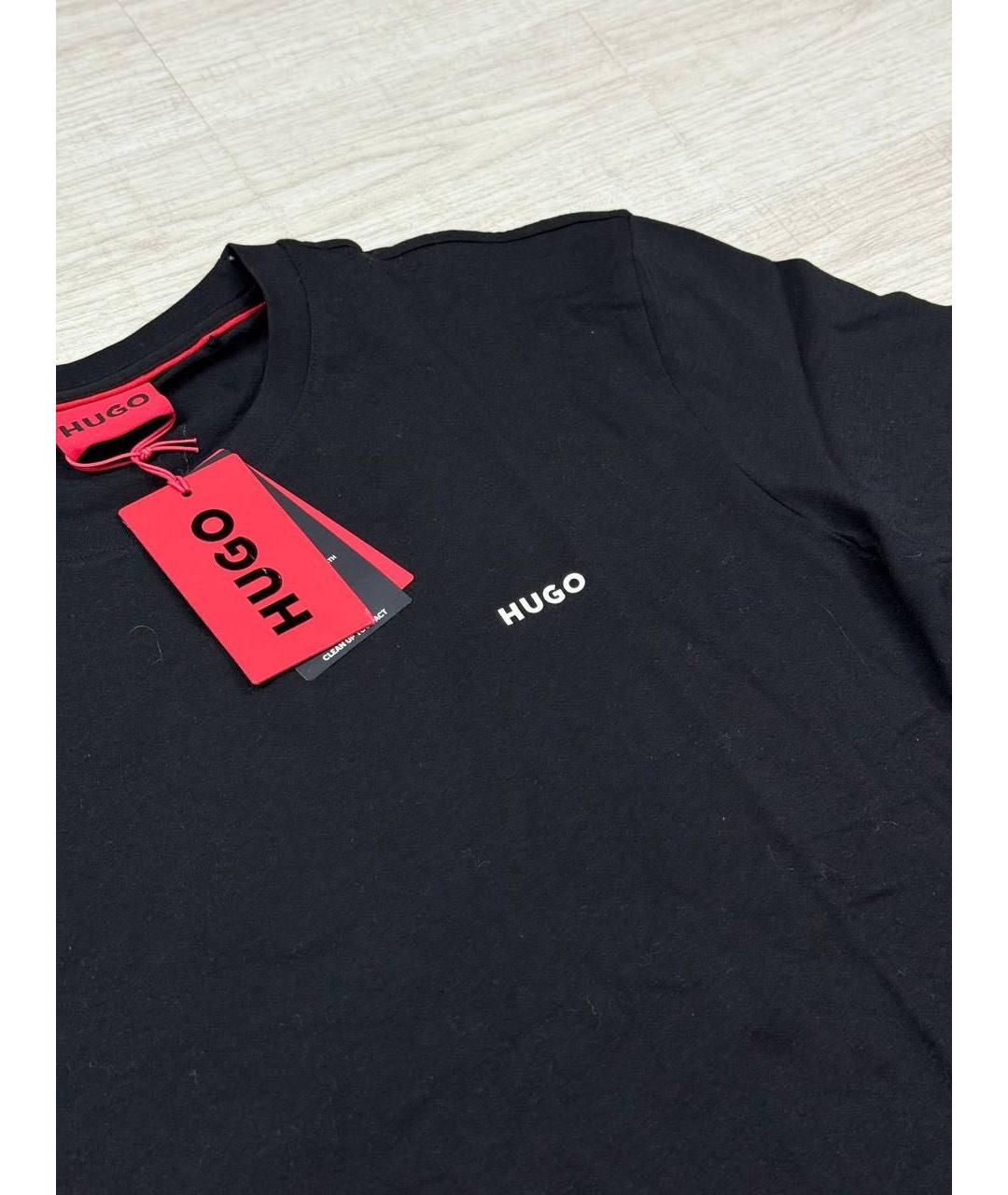 HUGO BOSS Черная хлопковая футболка, фото 3