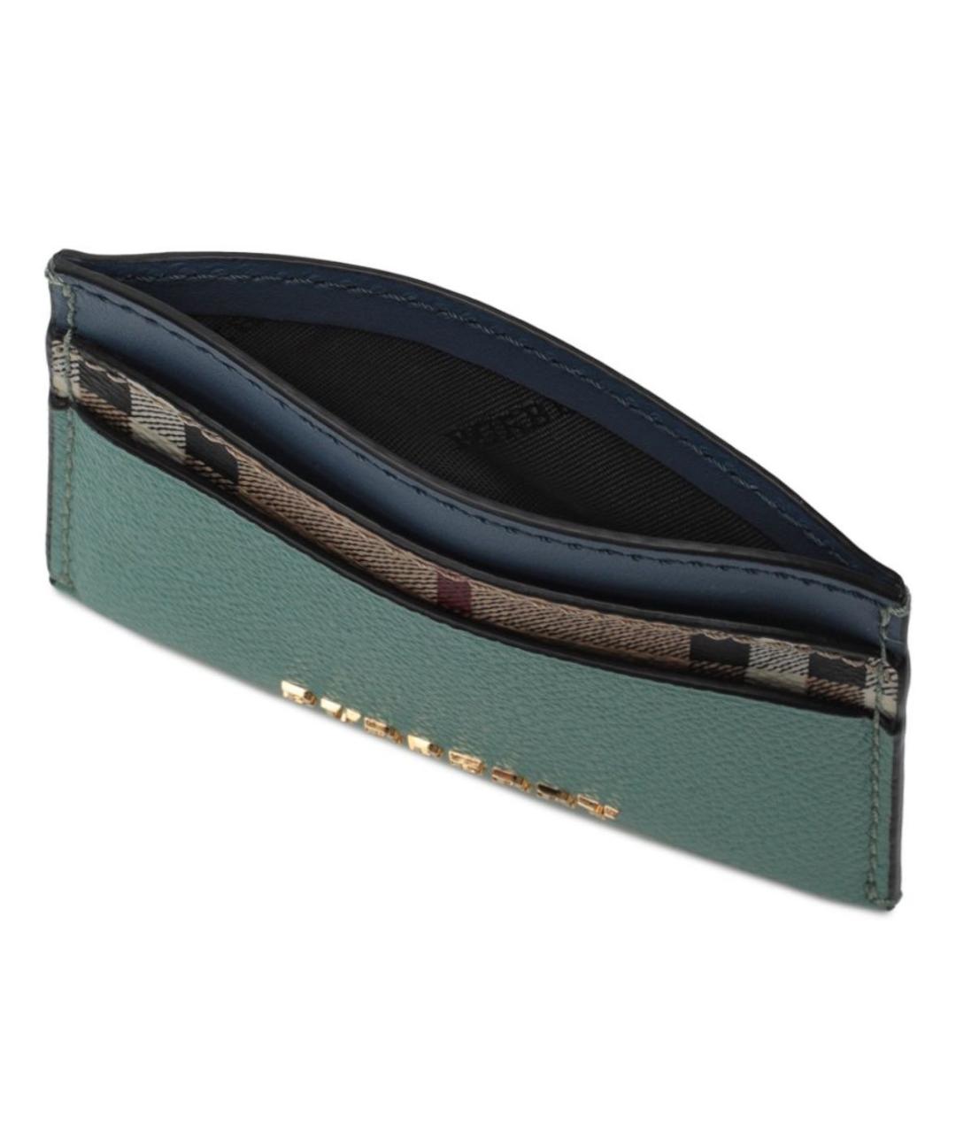 BURBERRY Бирюзовый кожаный кардхолдер, фото 3