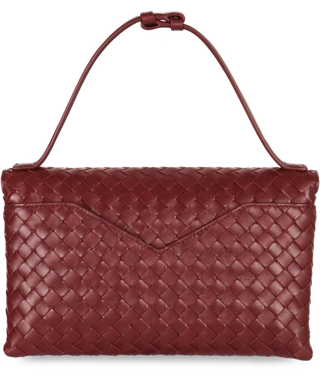 BOTTEGA VENETA Бордовая кожаная сумка с короткими ручками, фото 5