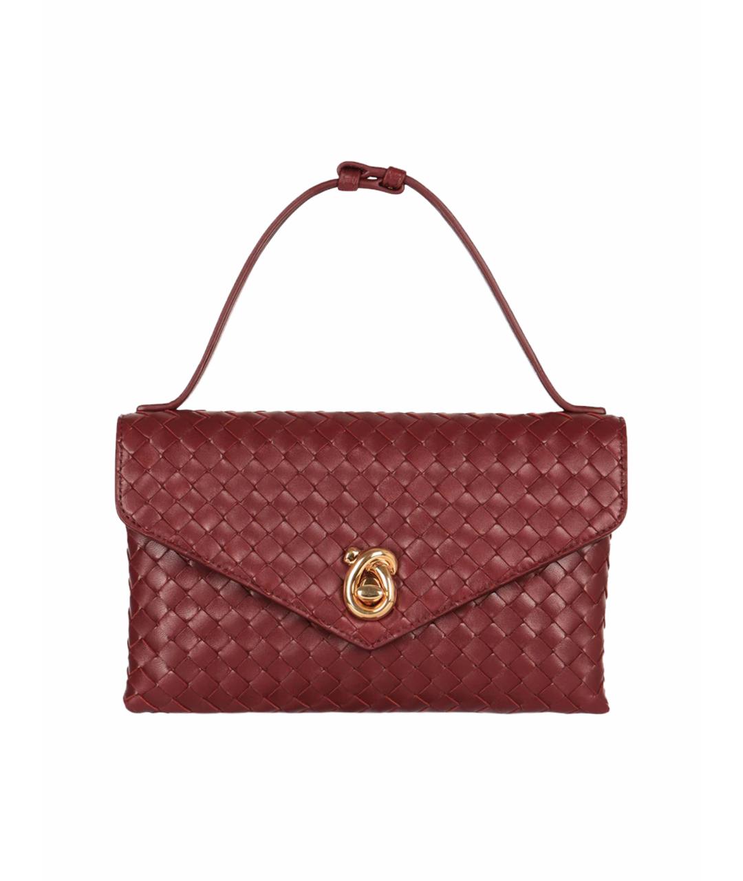 BOTTEGA VENETA Бордовая кожаная сумка с короткими ручками, фото 1