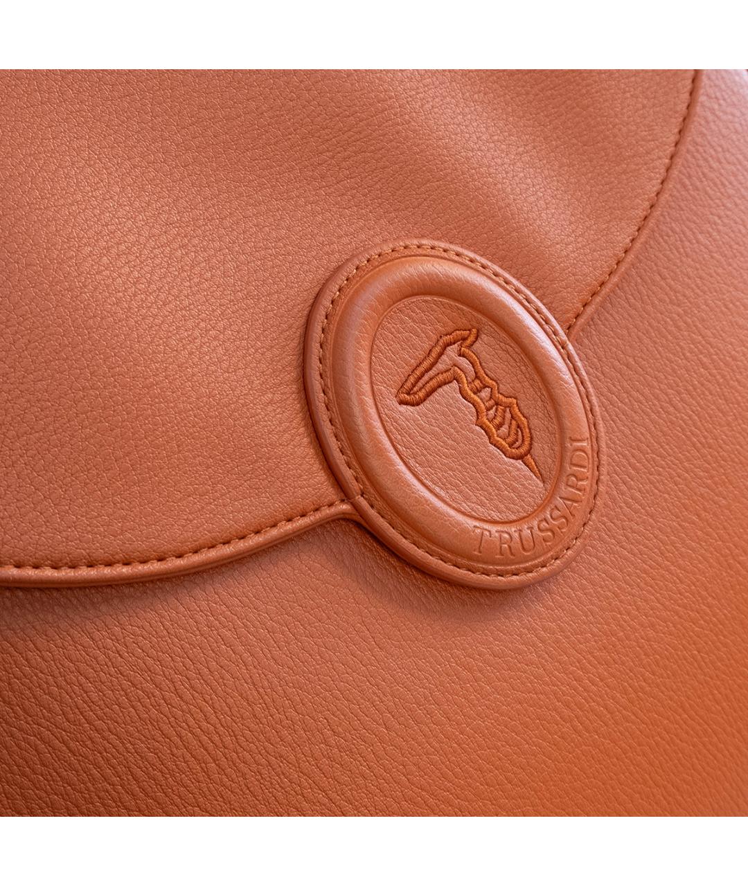 TRUSSARDI Оранжевая сумка тоут из искусственной кожи, фото 4