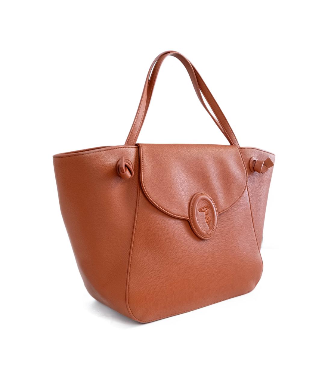 TRUSSARDI Оранжевая сумка тоут из искусственной кожи, фото 2