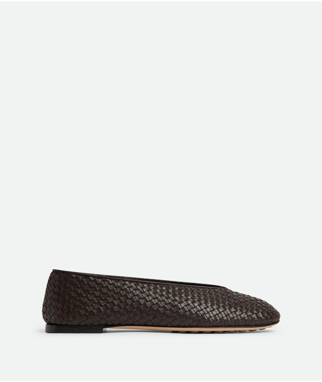 BOTTEGA VENETA Коричневые кожаные балетки, фото 5