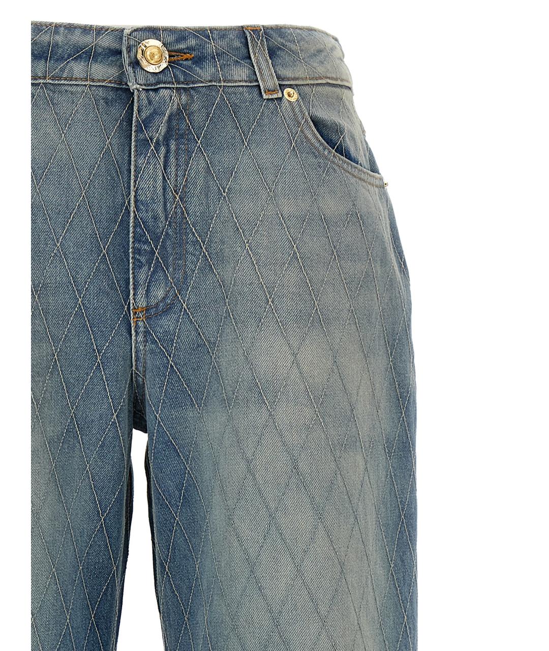 BALMAIN Голубые хлопковые прямые джинсы, фото 3