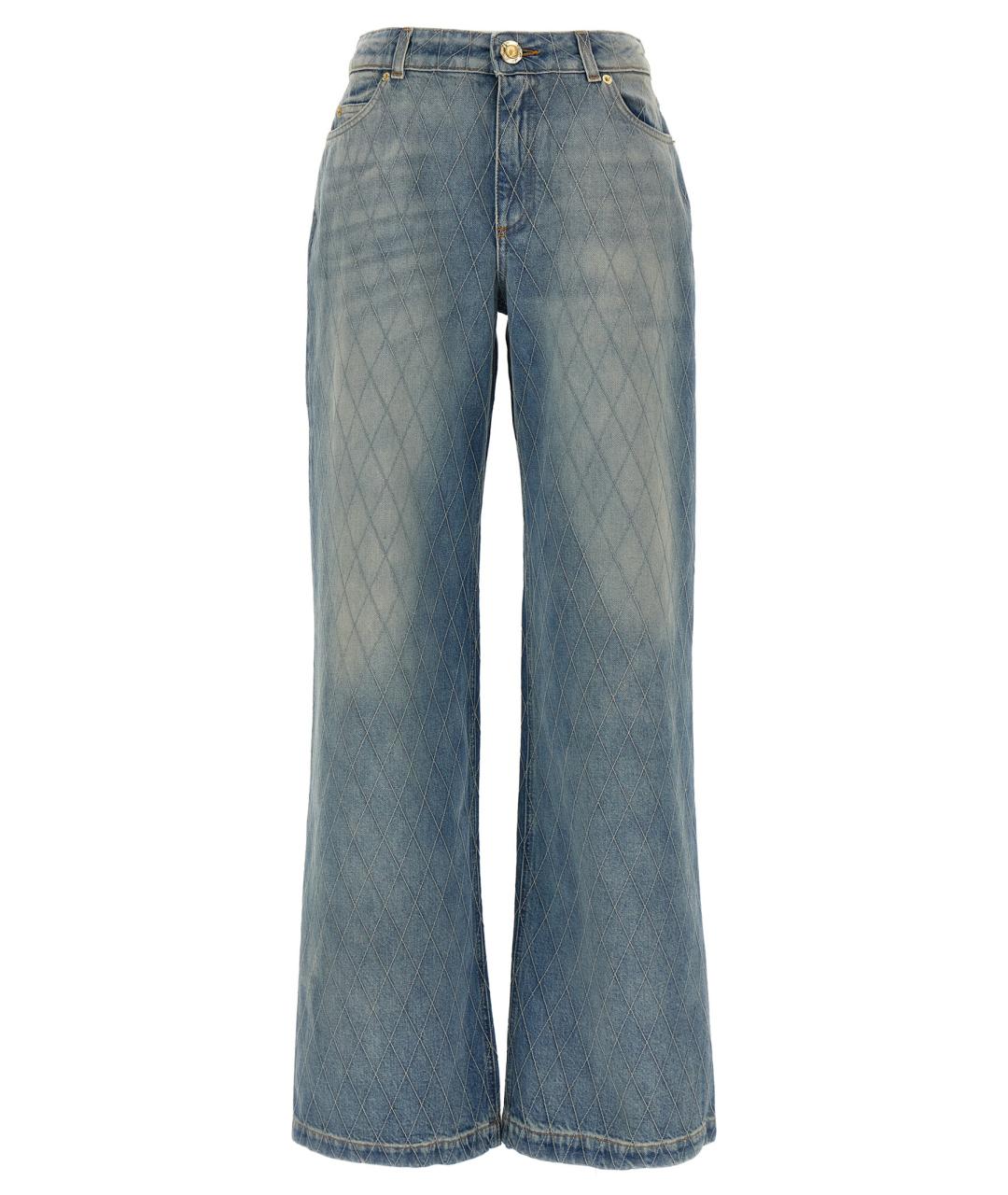 BALMAIN Голубые хлопковые прямые джинсы, фото 1