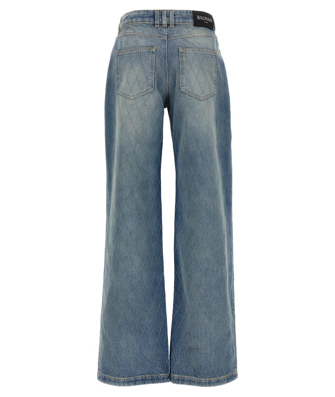 BALMAIN Голубые хлопковые прямые джинсы, фото 2