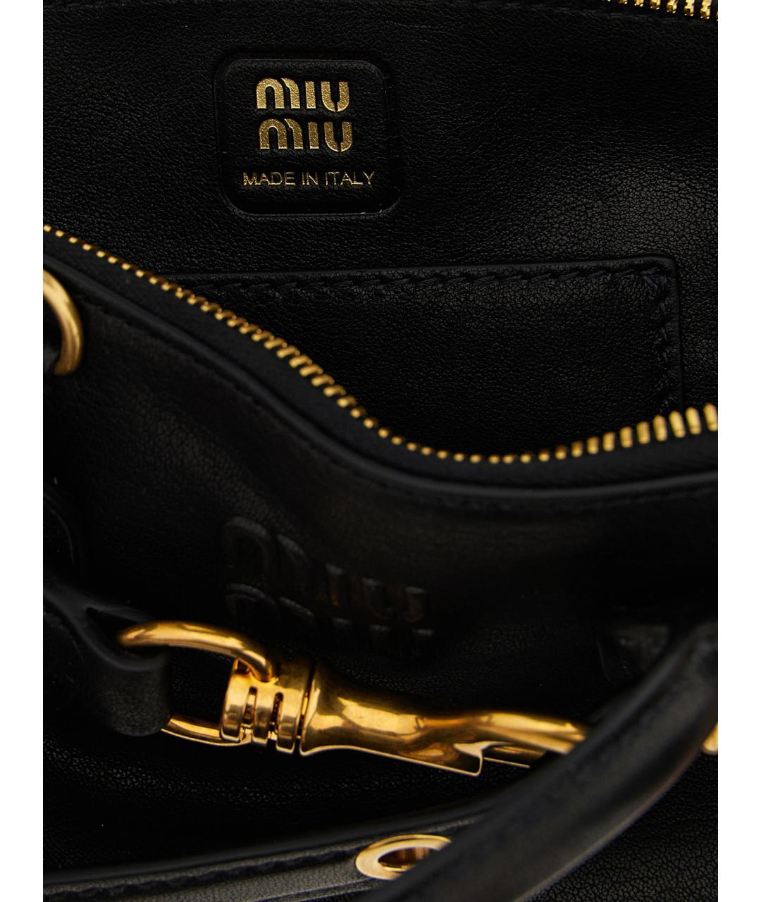 MIU MIU Черная кожаная сумка тоут, фото 4