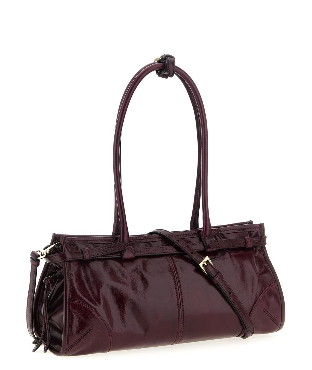 PRADA Бордовая кожаная сумка через плечо, фото 2