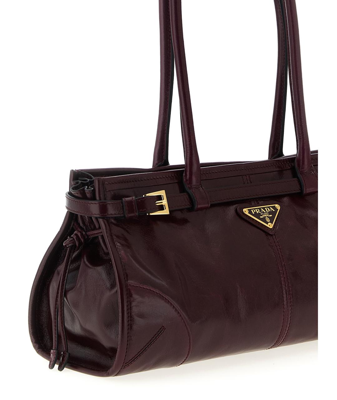 PRADA Бордовая кожаная сумка через плечо, фото 3