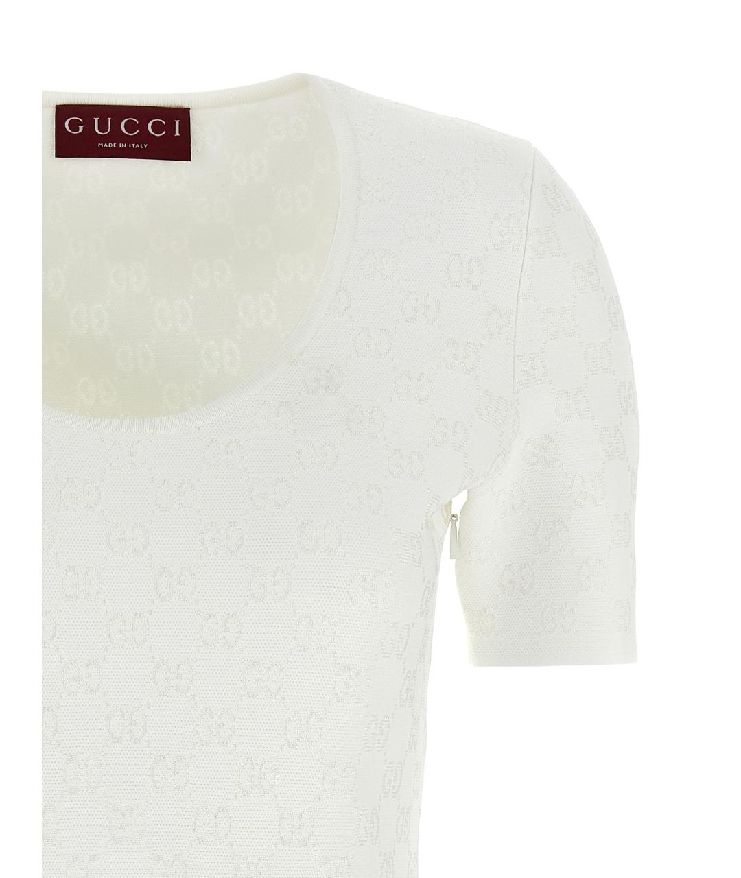 GUCCI Белое вискозное повседневное платье, фото 3