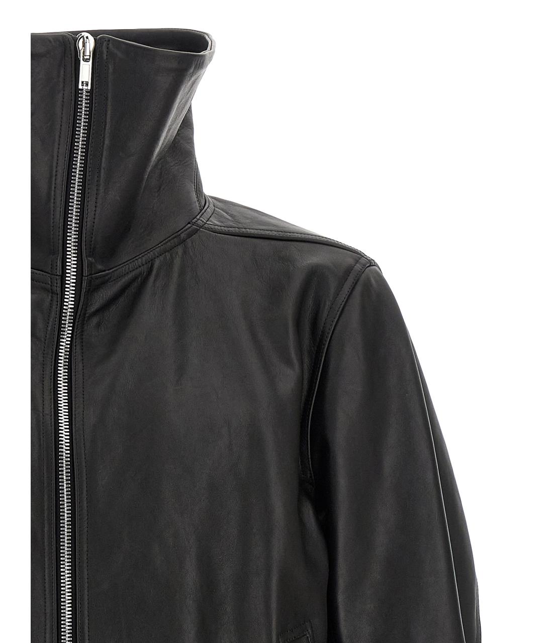 RICK OWENS Черная кожаная куртка, фото 3