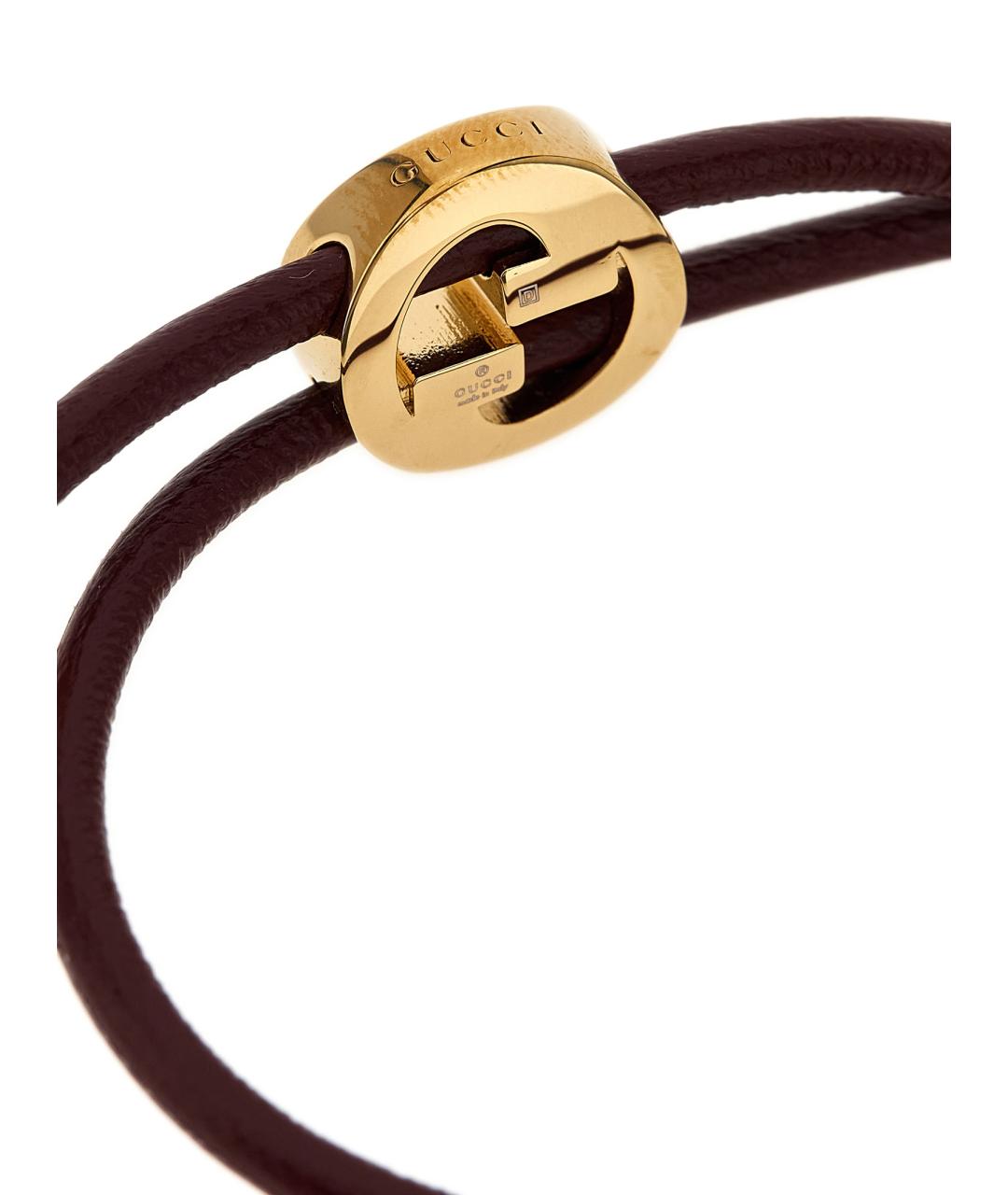 GUCCI Бордовый кожаный браслет, фото 2