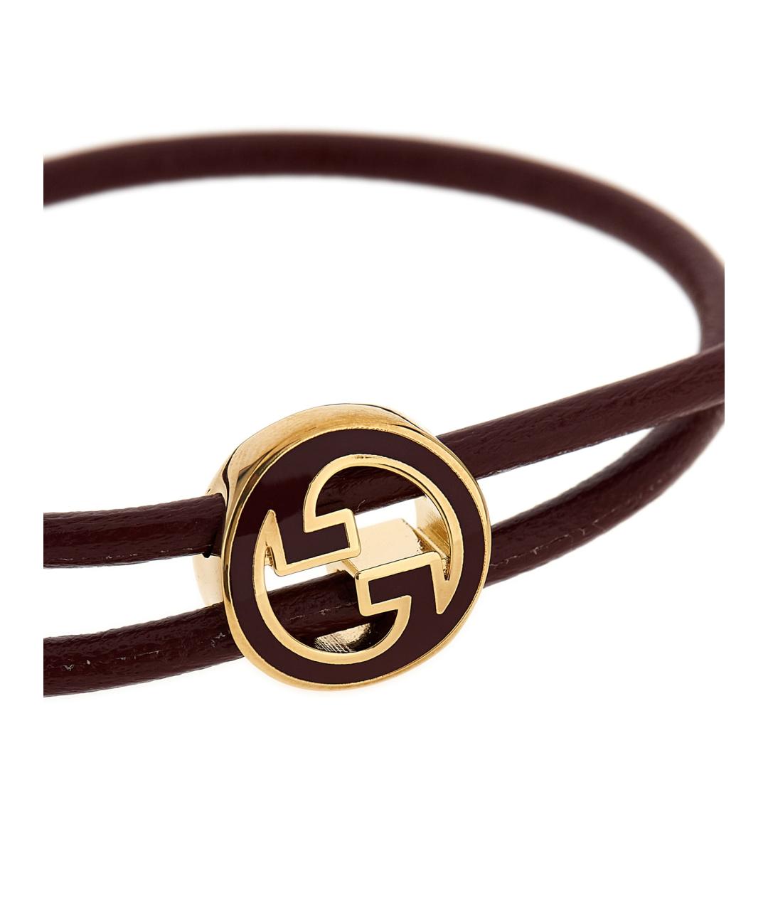 GUCCI Бордовый кожаный браслет, фото 3