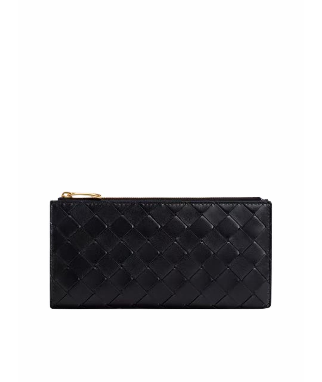 BOTTEGA VENETA Черный кожаный кошелек, фото 1
