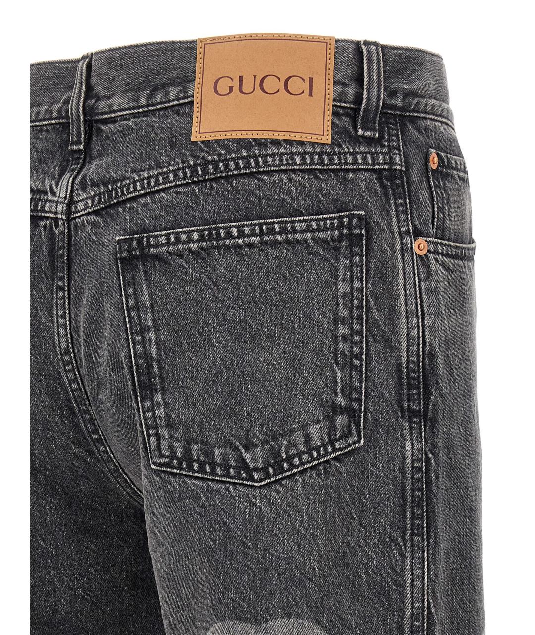 GUCCI Серые хлопковые прямые джинсы, фото 4