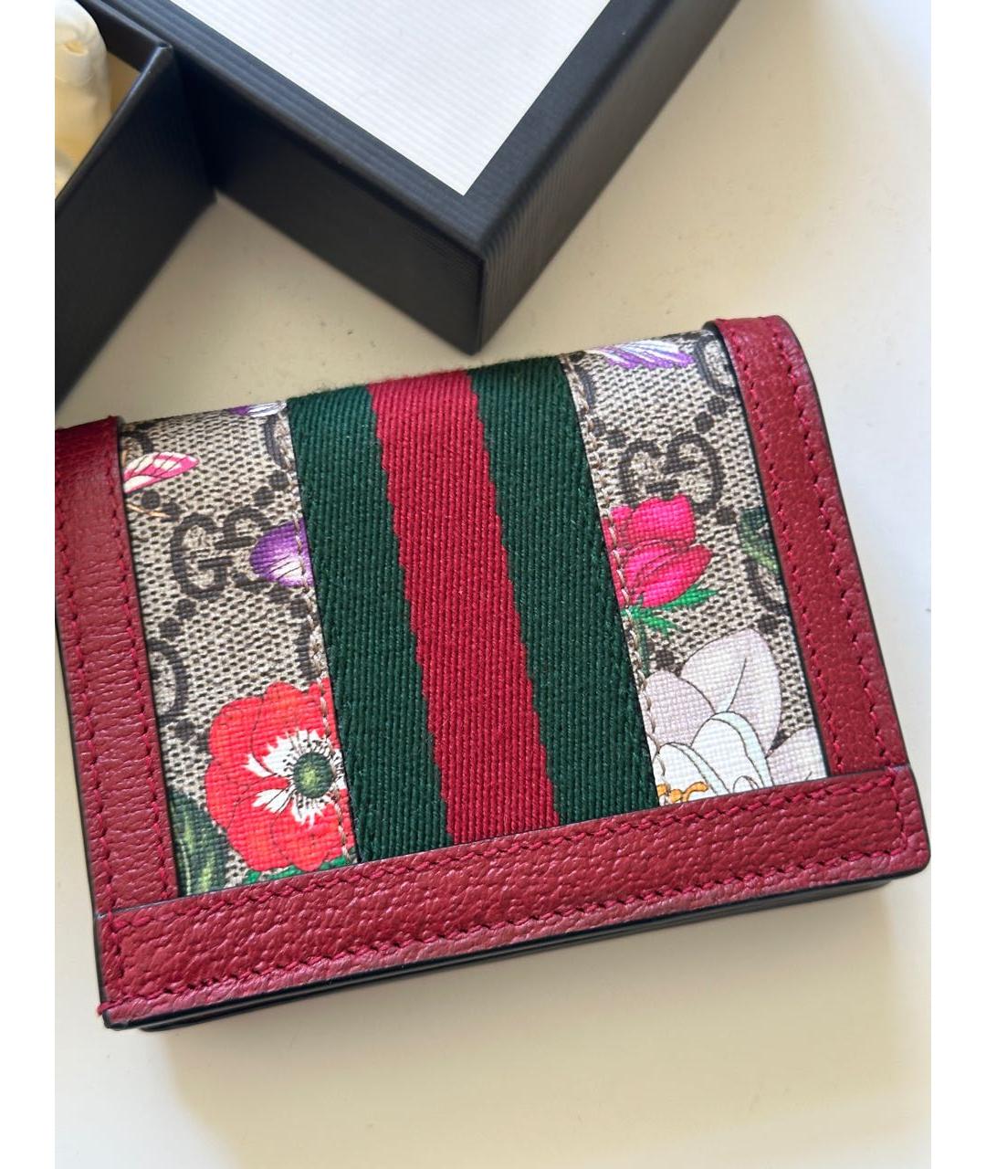 GUCCI Красный кожаный кошелек, фото 3