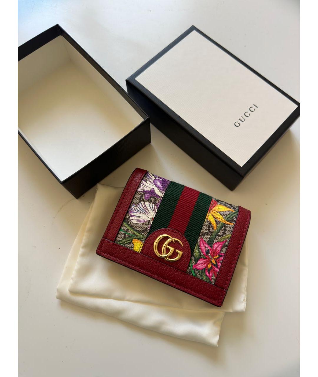 GUCCI Красный кожаный кошелек, фото 2