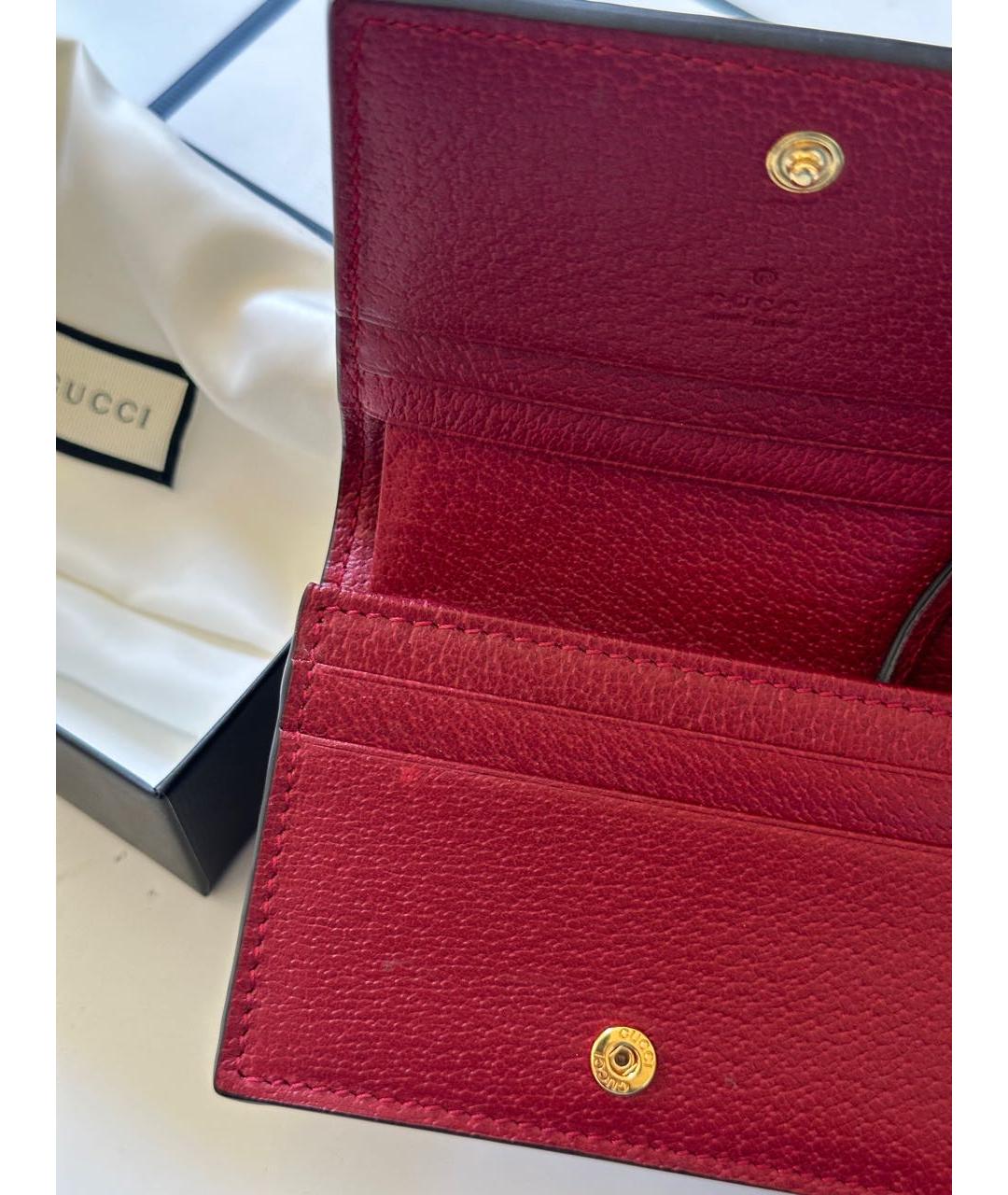 GUCCI Красный кожаный кошелек, фото 4