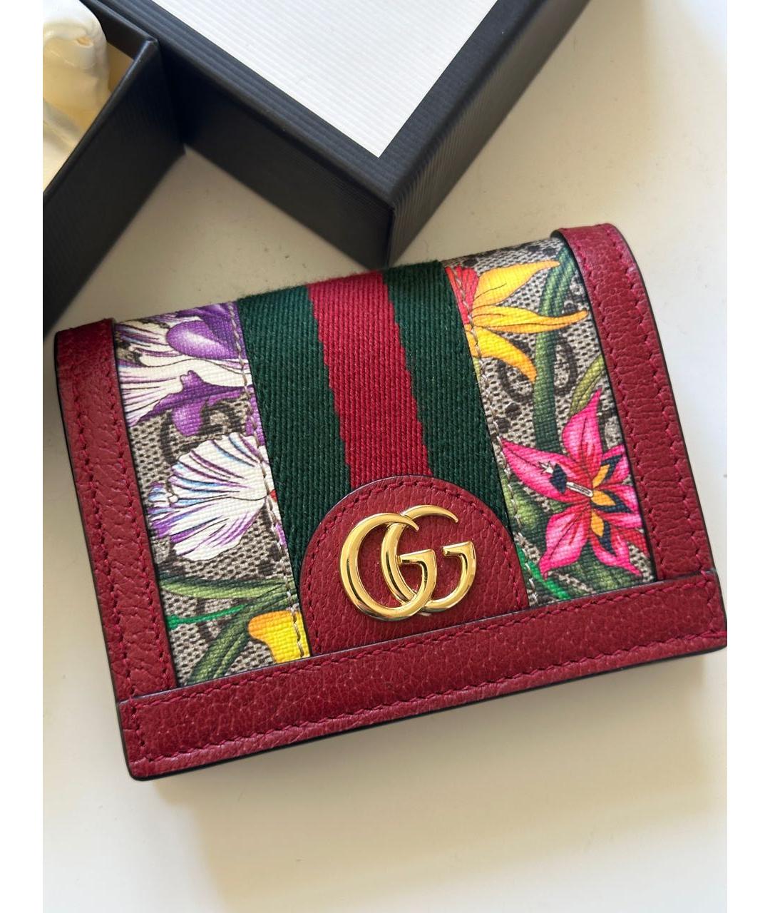 GUCCI Красный кожаный кошелек, фото 5