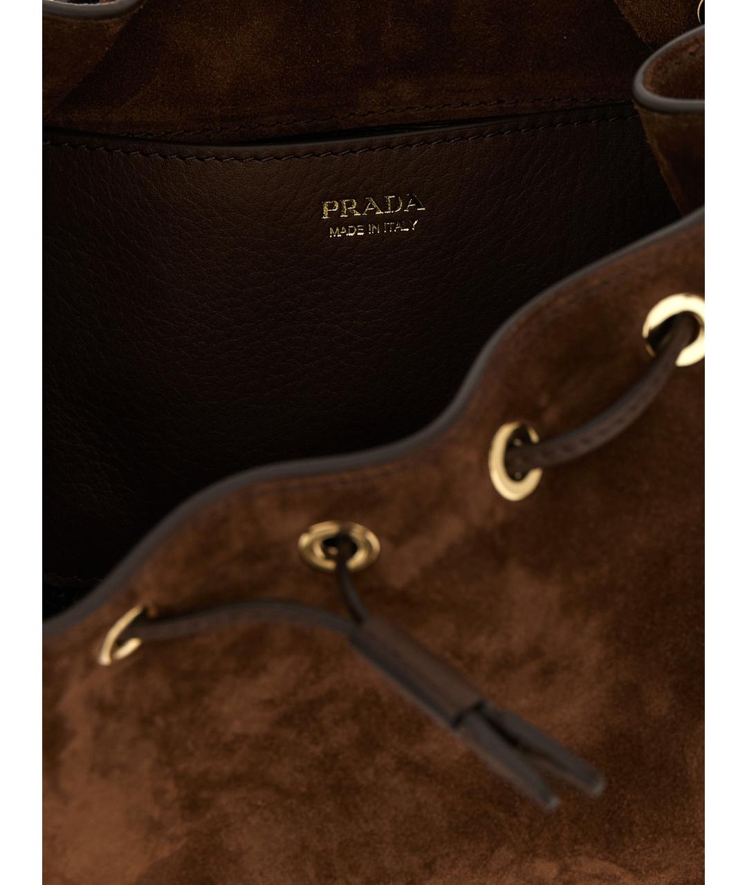 PRADA Коричневая кожаная сумка тоут, фото 4