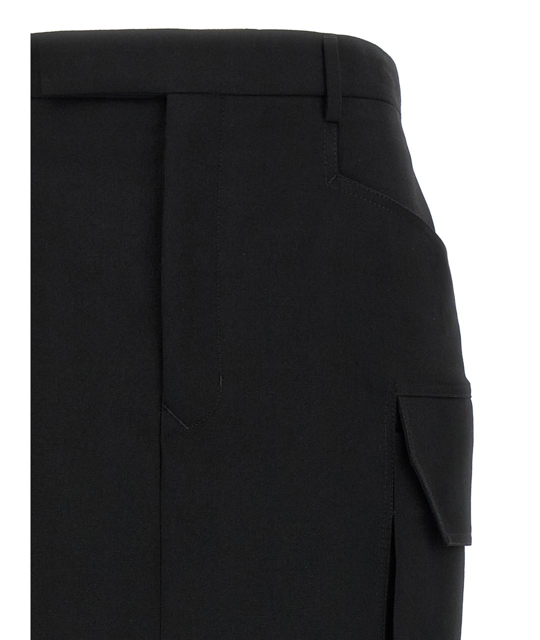 RICK OWENS Черная шерстяная юбка миди, фото 3