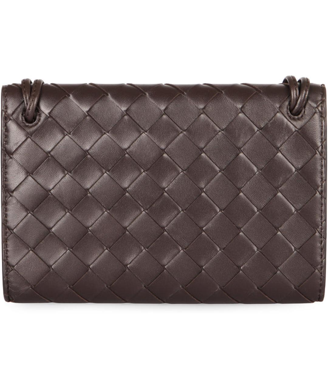 BOTTEGA VENETA Коричневая кожаная сумка через плечо, фото 4