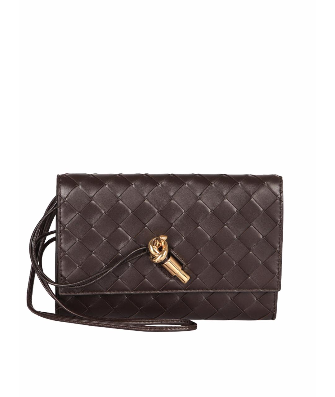 BOTTEGA VENETA Коричневая кожаная сумка через плечо, фото 1