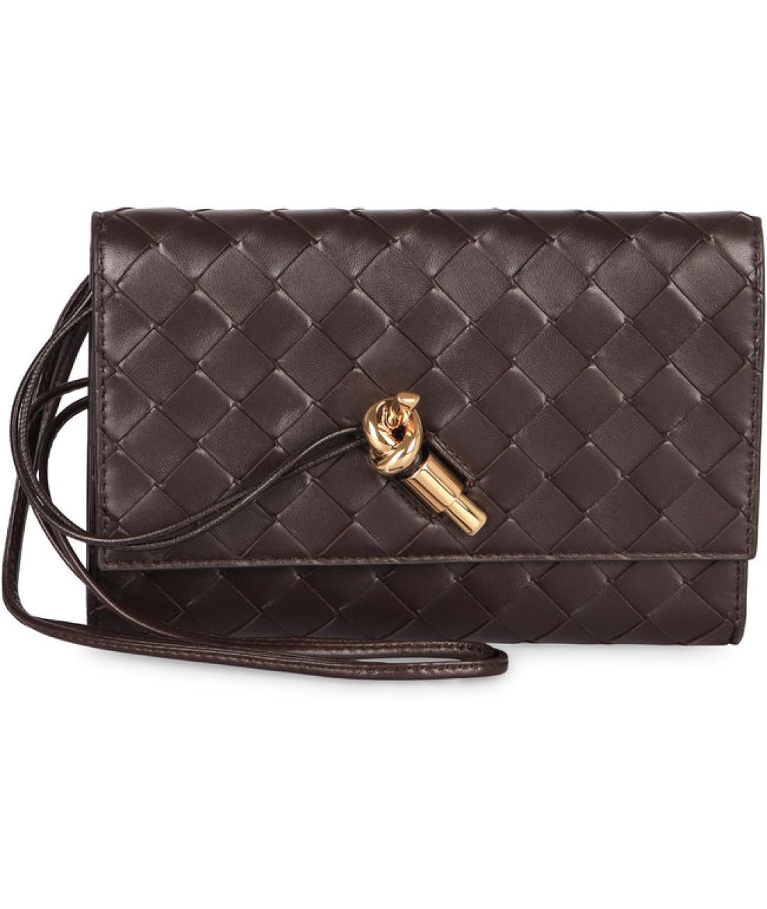 BOTTEGA VENETA Коричневая кожаная сумка через плечо, фото 5
