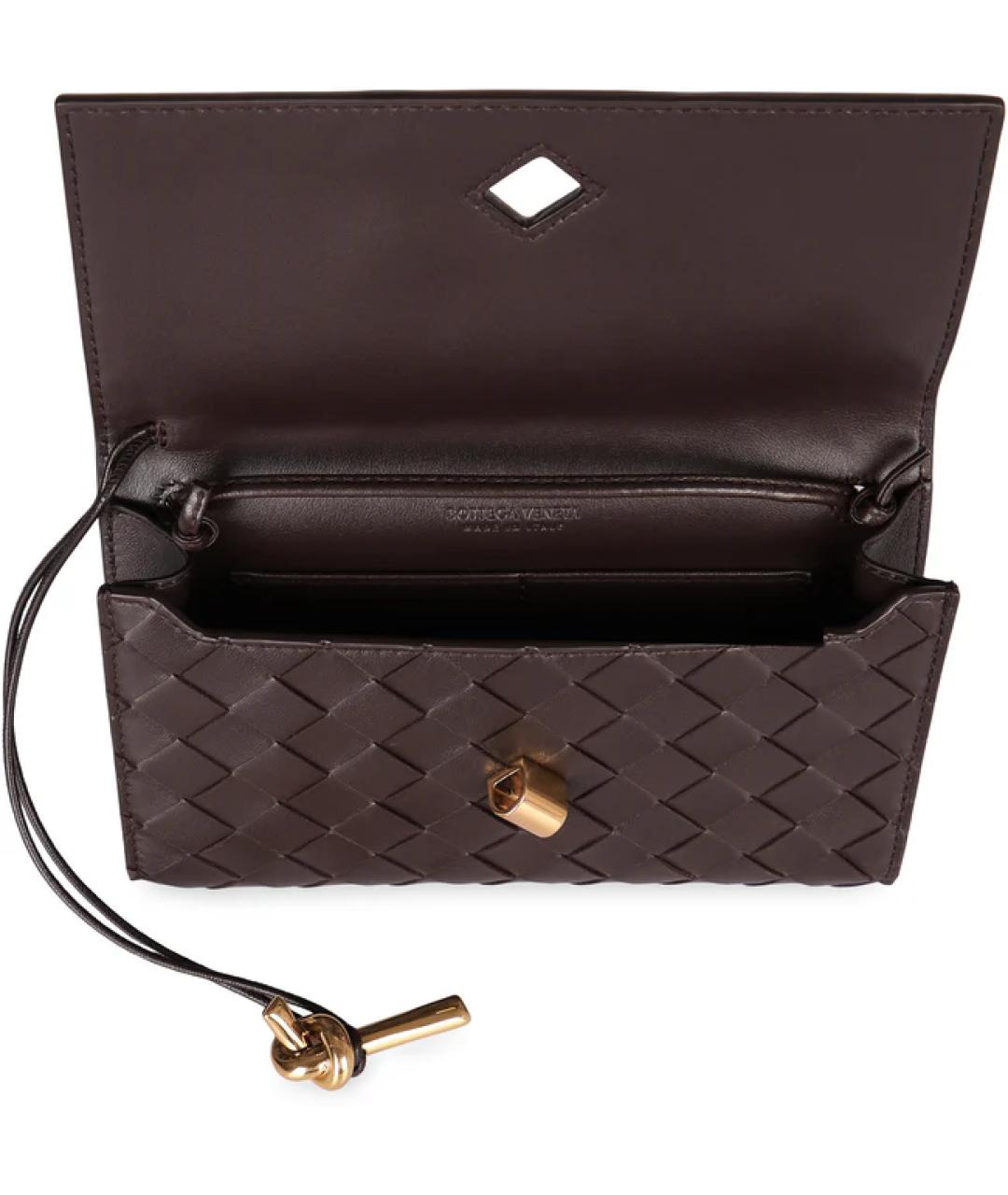 BOTTEGA VENETA Коричневая кожаная сумка через плечо, фото 3
