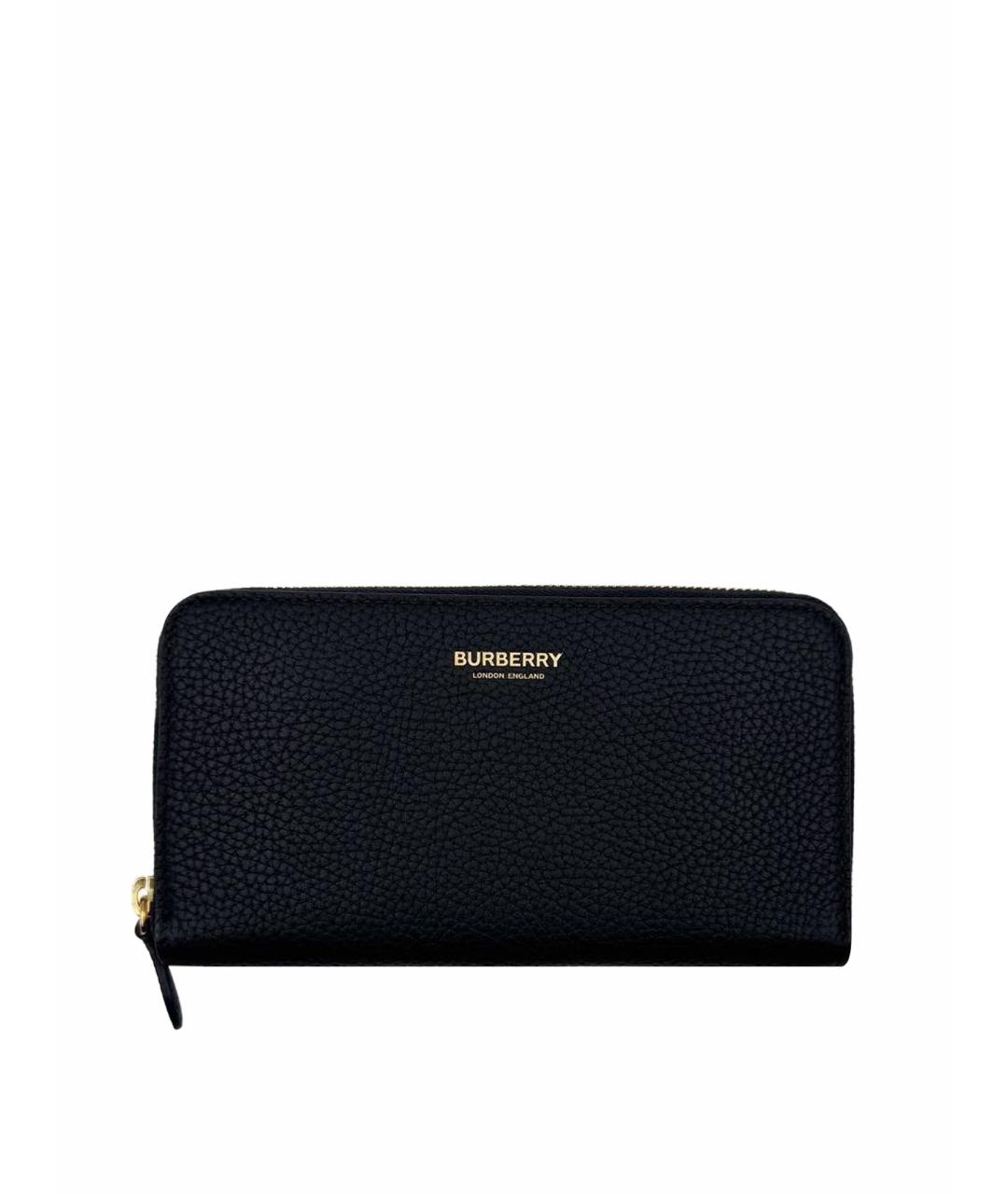 BURBERRY Черный кожаный кошелек, фото 1
