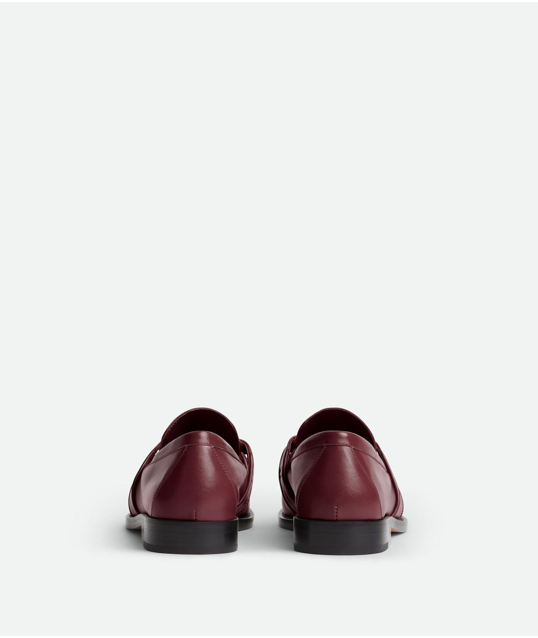 BOTTEGA VENETA Бордовые кожаные лоферы, фото 5