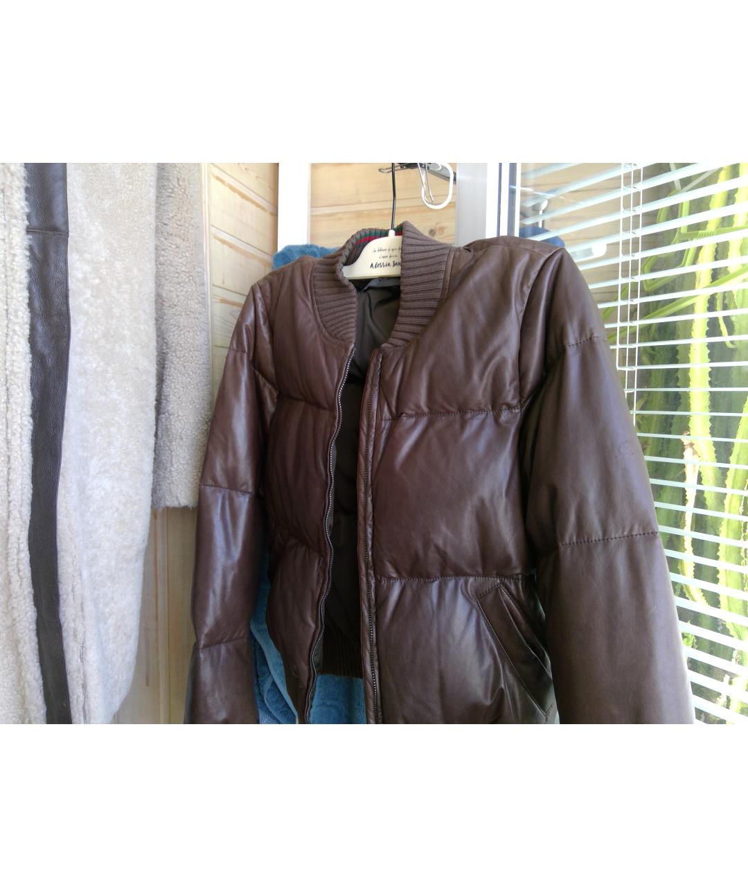 GUCCI Коричневая кожаная куртка, фото 9